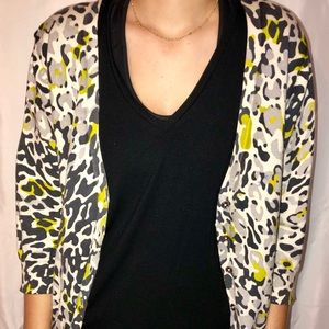 Lime cheetah print cardigan